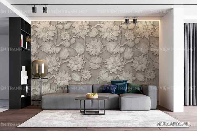 Tranh dán tường Hoa 3D- ADHH3D240327-1P - Tranh tường chất lượng cao